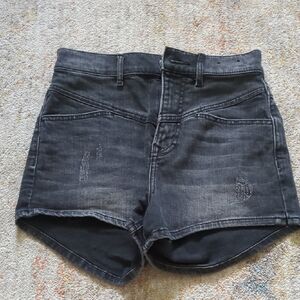 Express Black Jean Shorts High-Waisted Cut-Off